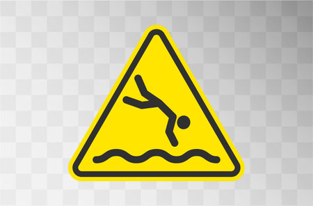 Jumping to the water icon symbol. Man diving logo sign. Vector illustration image. Swimming diving spot area.のイラスト素材