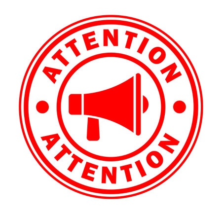 Megaphone news attention round Grunge stamp icon shape symbol. Voice sound speech logo silhouette sign. Loudspeaker amplifier. Vector illustration image. Isolated on white backgrouのイラスト素材