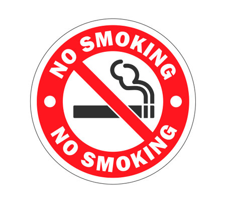 No smoking circle stamp icon sign. Cigar, tobacco prohibition logo symbol. Prohibited, ban, forbidden. Vector illustration image. Isolated on white background.のイラスト素材