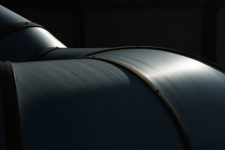 Tunnel polycarbonate That unites building structuresの写真素材