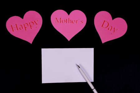 the International Mother's Day Hearts on a Black Backgroundの写真素材