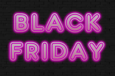 neon sign with the inscription Black Friday, sale.の写真素材