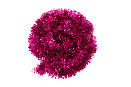 lilac tinsel for the new year, isolated.