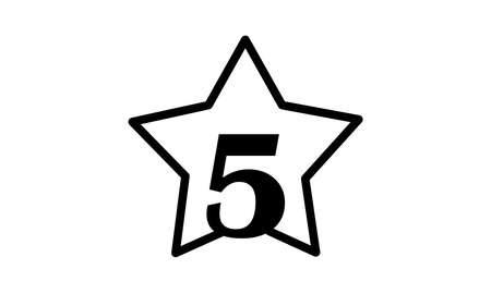 the Five stars rating an icon, illustration.