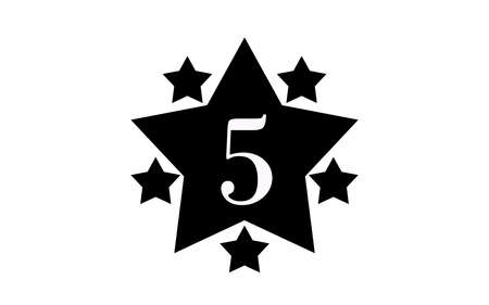 the Five stars rating an icon, illustration.