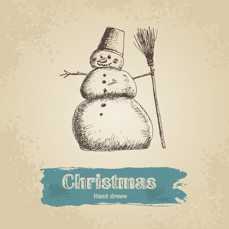Christmas snowmanのイラスト素材