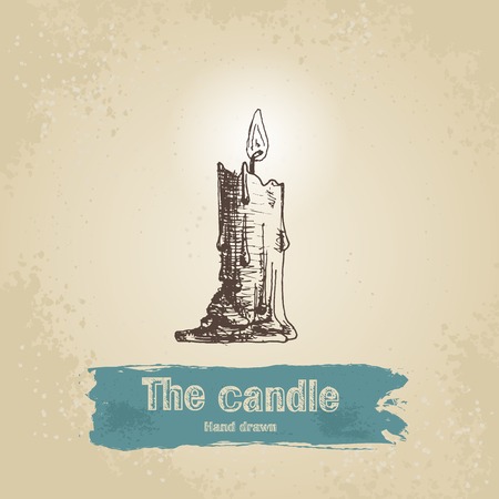 Vintage hand drawn candle illustrationのイラスト素材