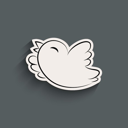 Bird icon with shadowのイラスト素材