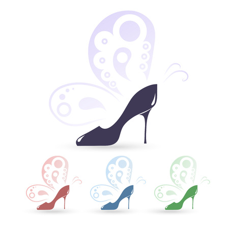 High heeled shoes iconsのイラスト素材