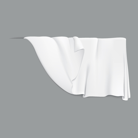 White hanging cloth. For the covered of the part of illustrationsのイラスト素材