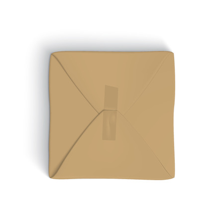 Realistic template of parcel wrapped up with brown paper, with tapeのイラスト素材
