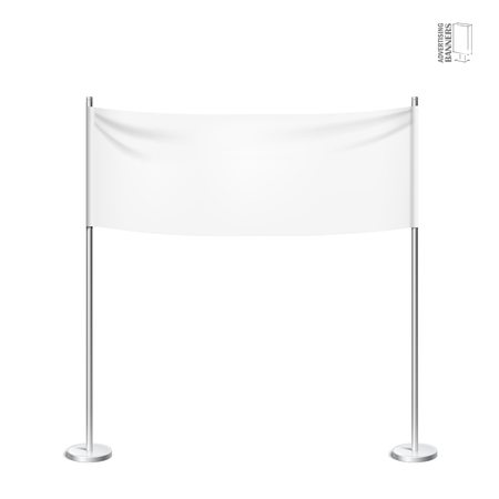 Outdoor advertising banners shield mockupのイラスト素材