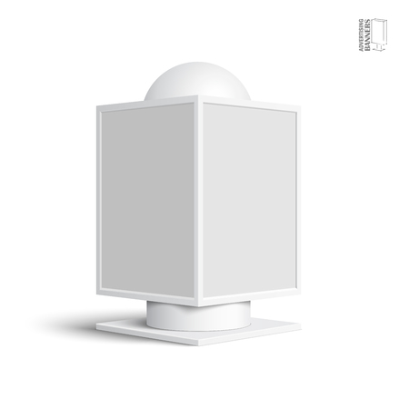 Square billboard lightbox, on a white background. Illustration for your design.のイラスト素材
