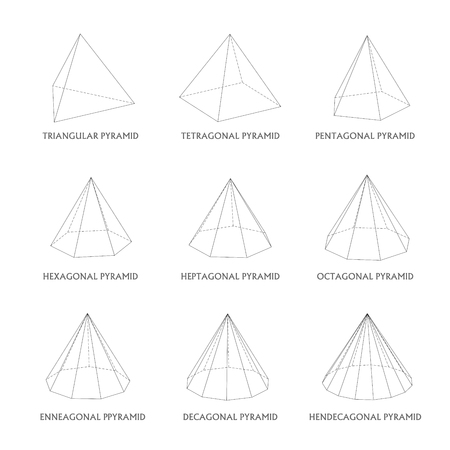 3d pyramids template. Realistic with shadowのイラスト素材