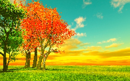Beautiful autumn landscape illustrationのイラスト素材