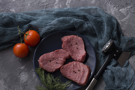 fresh meat on the tableの写真素材