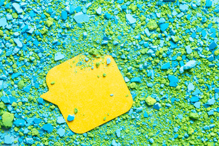 Blank note on colorful particles background top viewの写真素材