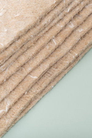 Linen carpet for home growin microgreensの写真素材