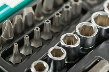 Image of Toolbox, tools kit detail close up