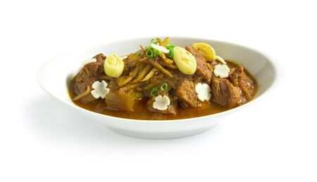 Pork in Curry sweet soup Northern style hang lay curry sweet sauce popular food original local North in Thailand front viewの写真素材