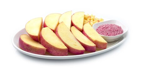 Apple Cutlet Fresh Fruit Popular Served with sweet salt plum dipping. Fruit Break time for diet high vitamin C side viewの写真素材
