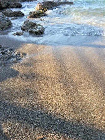 Sandy beach in creteの写真素材