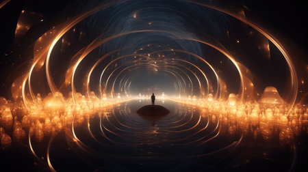 tunnel of glowing arcs.の素材