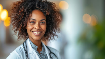 Committed to Care: A Medical Professional Amidst Serene Ambianceの素材
