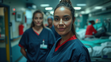 Compassionate Care: Professionals in a Busy Hospital Settingの素材