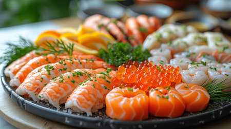 Gourmet Sushi Platter: A Symphony of Freshness and Flavorの素材