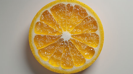 Glistening Citrus Elegance: A Close-Up of a Juicy, Freshly Sliced Lemonの素材