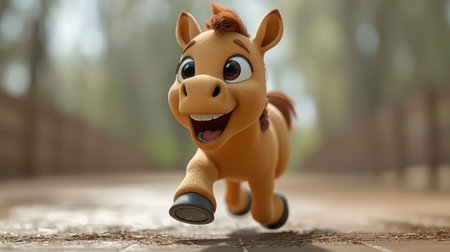 Adorable Golden Toy Pony with Big Eyesの素材