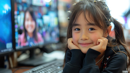 Young Creative Mind at Work: A Glimpse into Digital Art Creationの素材