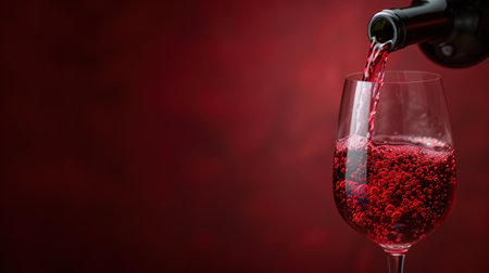 Elegant Pour of Red Wine into a Glass, Capturing the Essence of Fine Diningの素材