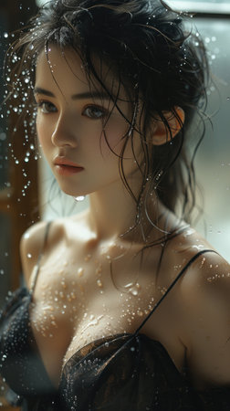 Elegance in Reflection: A Glimpse of Grace and Beautyの素材