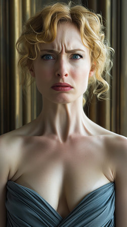 A Portrait of Fury: An Angry Woman in a Dressの素材