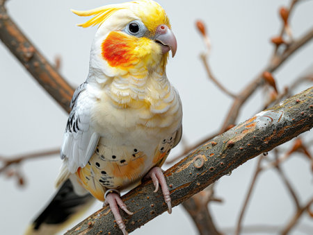 Elegant Cockatiel Perched Gracefully Amidst Nature's Beautyの素材