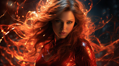 A beautiful woman is a superheroの素材