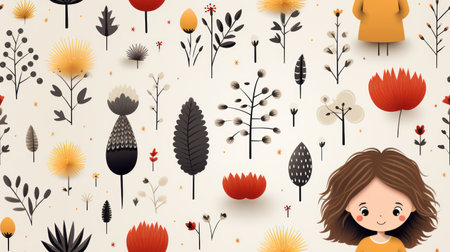 Fun and adorable patterns suitable for children's products and nursery decorの素材