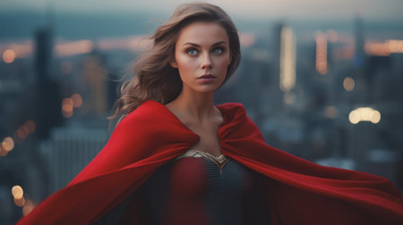 A beautiful woman is a superheroの素材