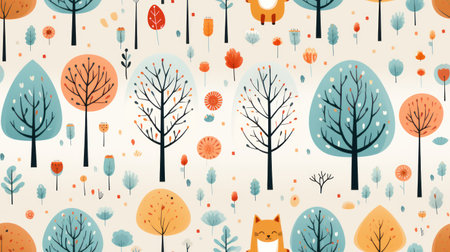 Fun and adorable patterns suitable for children's products and nursery decorの素材