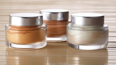 three jars of cosmeticsの素材