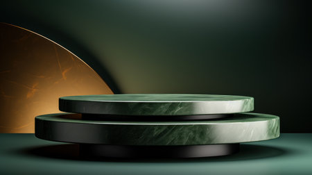 A circular podium in centre, studio lightingの素材