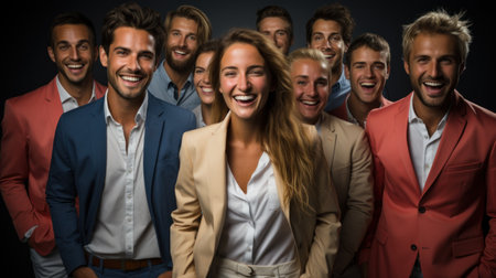 Full body shot of a group shotの素材