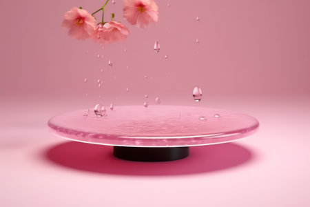 A circular podium in centre, studio lightingの素材