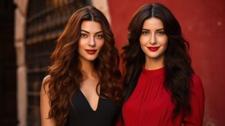 Full body shot of a group shotの素材