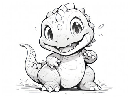 baby dinosaur.Coloring Book, Coloring pagesの素材