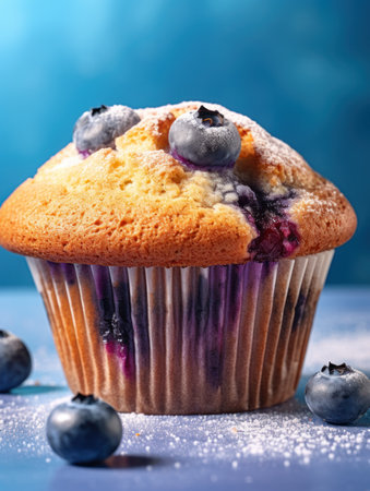 Blueberry muffins, bright and airy, lots of texture and detailsの素材