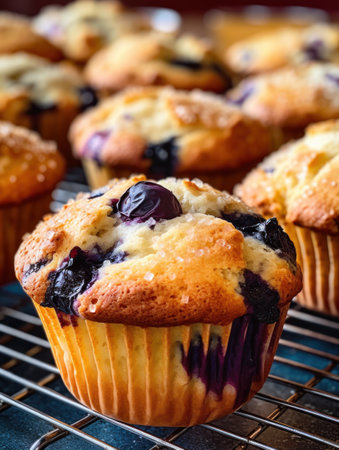 Blueberry muffins, bright and airy, lots of texture and detailsの素材