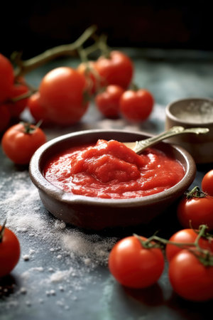 hot italian pomodoro sauce with steamの素材